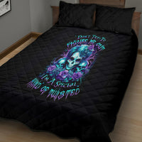 Flower Lady Skull Quilt Bed Set Don't Try To Figure Me Out - Wonder Print Shop