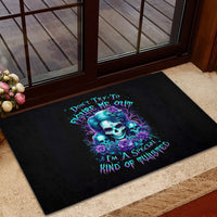 Flower Lady Skull Rubber Doormat Don't Try To Figure Me Out - Wonder Print Shop