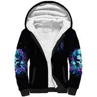 Flower Lady Skull Sherpa Hoodie Don't Try To Figure Me Out - Wonder Print Shop