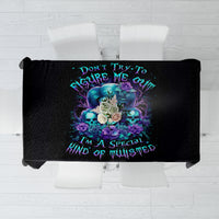 Flower Lady Skull Tablecloth Don't Try To Figure Me Out - Wonder Print Shop