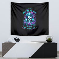 Flower Lady Skull Tapestry Don't Try To Figure Me Out - Wonder Print Shop