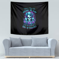 Flower Lady Skull Tapestry Don't Try To Figure Me Out - Wonder Print Shop