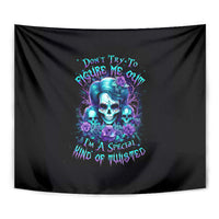 Flower Lady Skull Tapestry Don't Try To Figure Me Out - Wonder Print Shop
