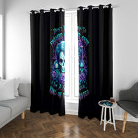 Flower Lady Skull Window Curtain Don't Try To Figure Me Out - Wonder Print Shop