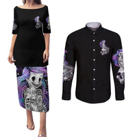 Mermaid Skull Couples Matching Puletasi Dress and Long Sleeve Button Shirt The Little Mermaid - Wonder Print Shop