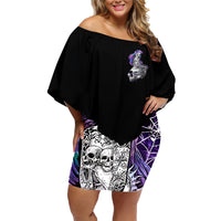 Mermaid Skull Family Matching Off Shoulder Short Dress and Hawaiian Shirt The Little Mermaid - Wonder Print Shop