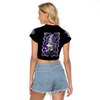 Mermaid Skull Raglan Cropped T Shirt The Little Mermaid - Wonder Print Shop