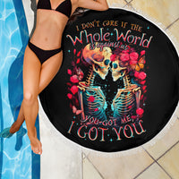 Couple Skull Beach Blanket I Don't Care If The Whole World Is Against Us - Wonder Print Shop