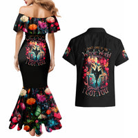 Couple Skull Couples Matching Mermaid Dress and Hawaiian Shirt I Don't Care If The Whole World Is Against Us - Wonder Print Shop