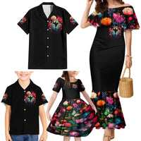 Couple Skull Family Matching Mermaid Dress and Hawaiian Shirt I Don't Care If The Whole World Is Against Us - Wonder Print Shop