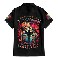 Couple Skull Family Matching Mermaid Dress and Hawaiian Shirt I Don't Care If The Whole World Is Against Us - Wonder Print Shop