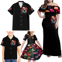 Couple Skull Family Matching Off Shoulder Maxi Dress and Hawaiian Shirt I Don't Care If The Whole World Is Against Us - Wonder Print Shop