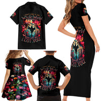 Couple Skull Family Matching Short Sleeve Bodycon Dress and Hawaiian Shirt I Don't Care If The Whole World Is Against Us - Wonder Print Shop