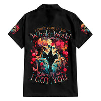 Couple Skull Hawaiian Shirt I Don't Care If The Whole World Is Against Us - Wonder Print Shop