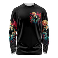 Couple Skull Long Sleeve Shirt I Don't Care If The Whole World Is Against Us - Wonder Print Shop