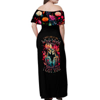 Couple Skull Off Shoulder Maxi Dress I Don't Care If The Whole World Is Against Us - Wonder Print Shop