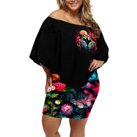 Couple Skull Off Shoulder Short Dress I Don't Care If The Whole World Is Against Us - Wonder Print Shop