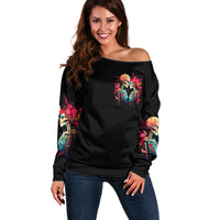 Couple Skull Off Shoulder Sweater I Don't Care If The Whole World Is Against Us - Wonder Print Shop
