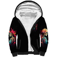 Couple Skull Sherpa Hoodie I Don't Care If The Whole World Is Against Us - Wonder Print Shop