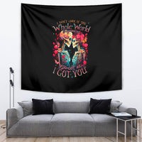 Couple Skull Tapestry I Don't Care If The Whole World Is Against Us - Wonder Print Shop