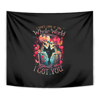 Couple Skull Tapestry I Don't Care If The Whole World Is Against Us - Wonder Print Shop