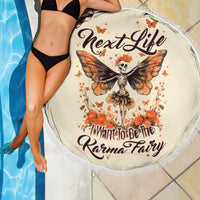 Fairy Skull Beach Blanket Next Life I Want To Be The Karma Fairy - Wonder Print Shop