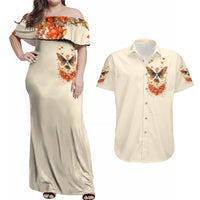 Fairy Skull Couples Matching Off Shoulder Maxi Dress and Hawaiian Shirt Next Life I Want To Be The Karma Fairy - Wonder Print Shop