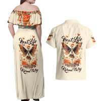 Fairy Skull Couples Matching Off Shoulder Maxi Dress and Hawaiian Shirt Next Life I Want To Be The Karma Fairy - Wonder Print Shop