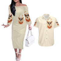 Fairy Skull Couples Matching Off The Shoulder Long Sleeve Dress and Hawaiian Shirt Next Life I Want To Be The Karma Fairy - Wonder Print Shop