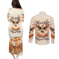 Fairy Skull Couples Matching Puletasi Dress and Long Sleeve Button Shirt Next Life I Want To Be The Karma Fairy - Wonder Print Shop