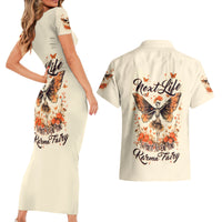 Fairy Skull Couples Matching Short Sleeve Bodycon Dress and Hawaiian Shirt Next Life I Want To Be The Karma Fairy - Wonder Print Shop