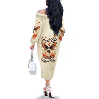 Fairy Skull Family Matching Off Shoulder Long Sleeve Dress and Hawaiian Shirt Next Life I Want To Be The Karma Fairy - Wonder Print Shop