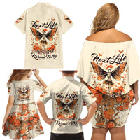 Fairy Skull Family Matching Off Shoulder Short Dress and Hawaiian Shirt Next Life I Want To Be The Karma Fairy - Wonder Print Shop