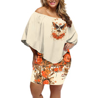 Fairy Skull Family Matching Off Shoulder Short Dress and Hawaiian Shirt Next Life I Want To Be The Karma Fairy - Wonder Print Shop