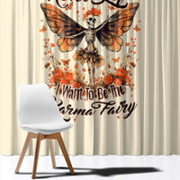 Fairy Skull Window Curtain Next Life I Want To Be The Karma Fairy - Wonder Print Shop