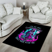 Flame Witch Skull Area Rug I'm An Odd Combination Of Sweet And Don't Mess With Me - Wonder Print Shop