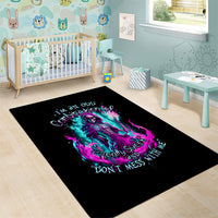 Flame Witch Skull Area Rug I'm An Odd Combination Of Sweet And Don't Mess With Me - Wonder Print Shop