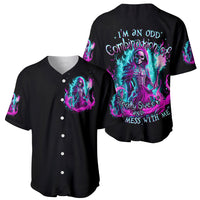 Flame Witch Skull Baseball Jersey I'm An Odd Combination Of Sweet And Don't Mess With Me - Wonder Print Shop