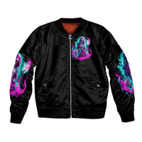 Flame Witch Skull Bomber Jacket I'm An Odd Combination Of Sweet And Don't Mess With Me - Wonder Print Shop