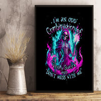 Flame Witch Skull Canvas Wall Art I'm An Odd Combination Of Sweet And Don't Mess With Me - Wonder Print Shop