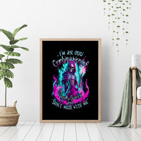Flame Witch Skull Canvas Wall Art I'm An Odd Combination Of Sweet And Don't Mess With Me - Wonder Print Shop