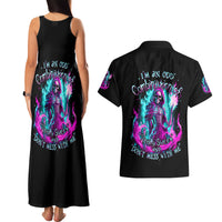 Flame Witch Skull Couples Matching Tank Maxi Dress and Hawaiian Shirt I'm An Odd Combination Of Sweet And Don't Mess With Me - Wonder Print Shop