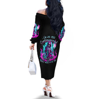 Flame Witch Skull Family Matching Off Shoulder Long Sleeve Dress and Hawaiian Shirt I'm An Odd Combination Of Sweet And Don't Mess With Me - Wonder Print Shop