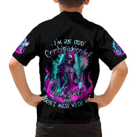 Flame Witch Skull Family Matching Puletasi Dress and Hawaiian Shirt I'm An Odd Combination Of Sweet And Don't Mess With Me - Wonder Print Shop