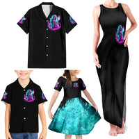 Flame Witch Skull Family Matching Tank Maxi Dress and Hawaiian Shirt I'm An Odd Combination Of Sweet And Don't Mess With Me - Wonder Print Shop