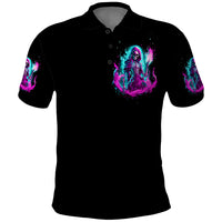 Flame Witch Skull Polo Shirt I'm An Odd Combination Of Sweet And Don't Mess With Me - Wonder Print Shop