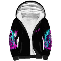 Flame Witch Skull Sherpa Hoodie I'm An Odd Combination Of Sweet And Don't Mess With Me - Wonder Print Shop