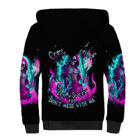 Flame Witch Skull Sherpa Hoodie I'm An Odd Combination Of Sweet And Don't Mess With Me - Wonder Print Shop