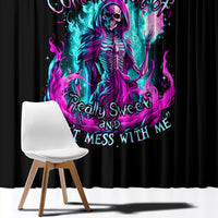 Flame Witch Skull Window Curtain I'm An Odd Combination Of Sweet And Don't Mess With Me - Wonder Print Shop