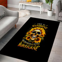 Sunflower Skull Area Rug She Is Sunshine Mixed With A Little Hurricance - Wonder Print Shop